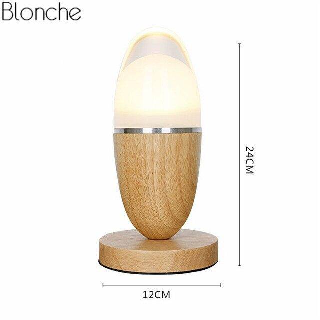 Lampe à poser LED en bois : Egg-Light