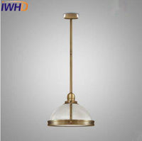 Suspension LED Vintage en verre et métal doré