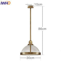 Suspension LED Vintage en verre et métal doré
