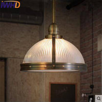 Suspension LED Vintage en verre et métal doré