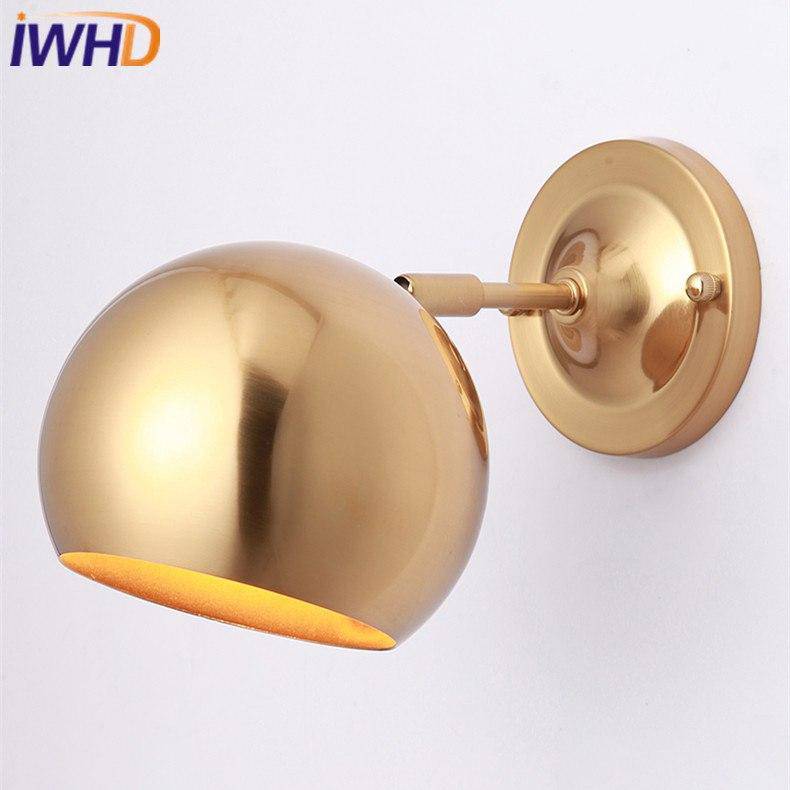 Applique murale dorée LED - Design Boule