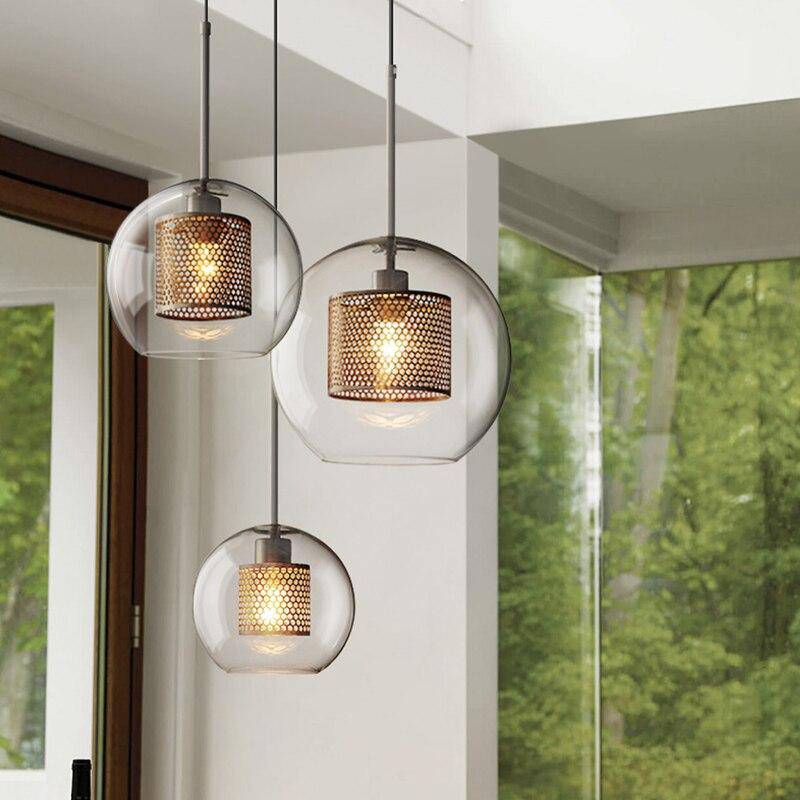 Suspension design LED Loft Industrial Glass