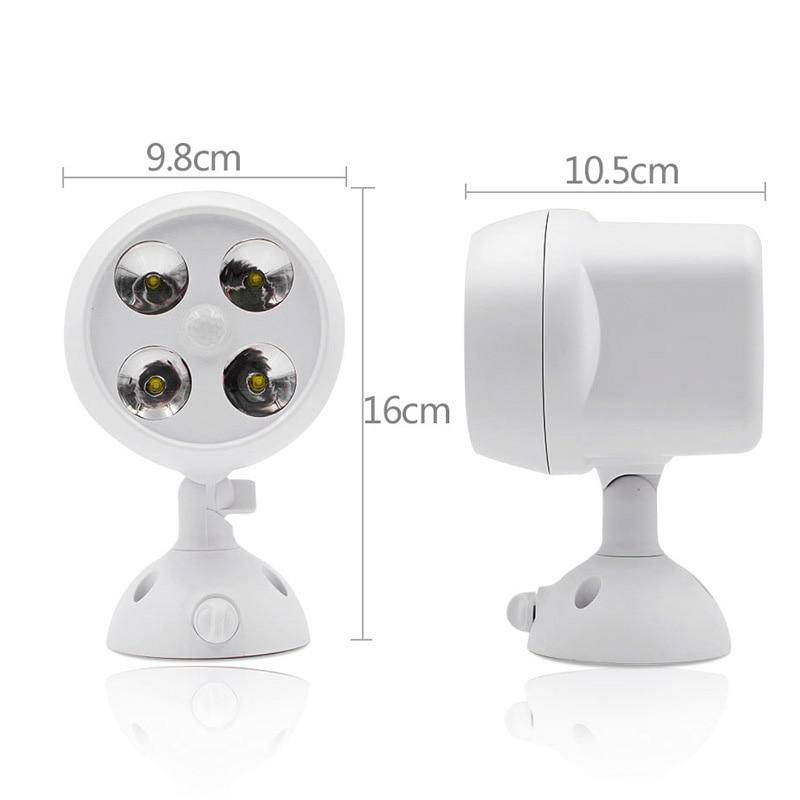 Applique murale LED Extérieur Blanc - 4 LEDs Motion