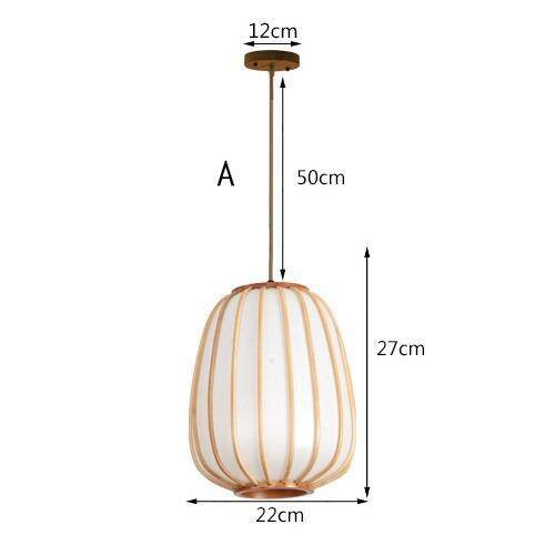 Suspension LED en bambou avec abat-jour rond japonais