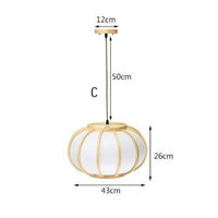 Suspension LED en bambou avec abat-jour rond japonais