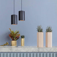 Suspension LED Vintage en Cylindre Noir