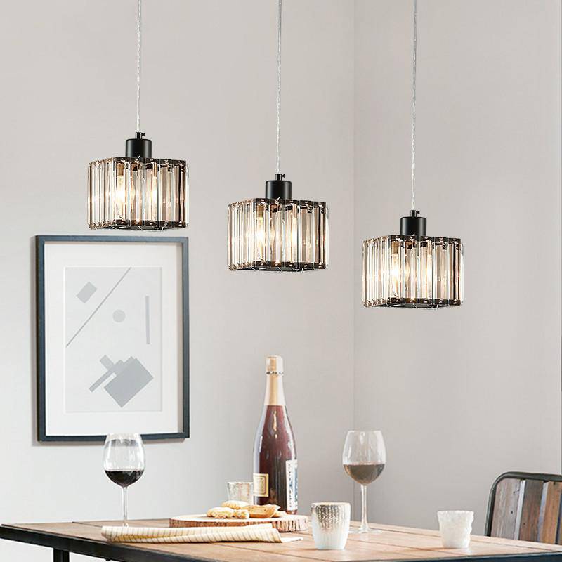 Suspension LED en verre carré - Design contemporain