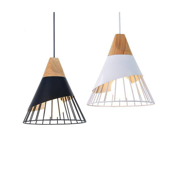 Suspension Conique Métal & Bois