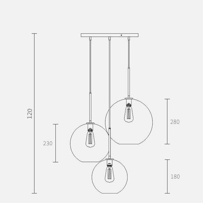 Suspension Loft en verre ambré.
