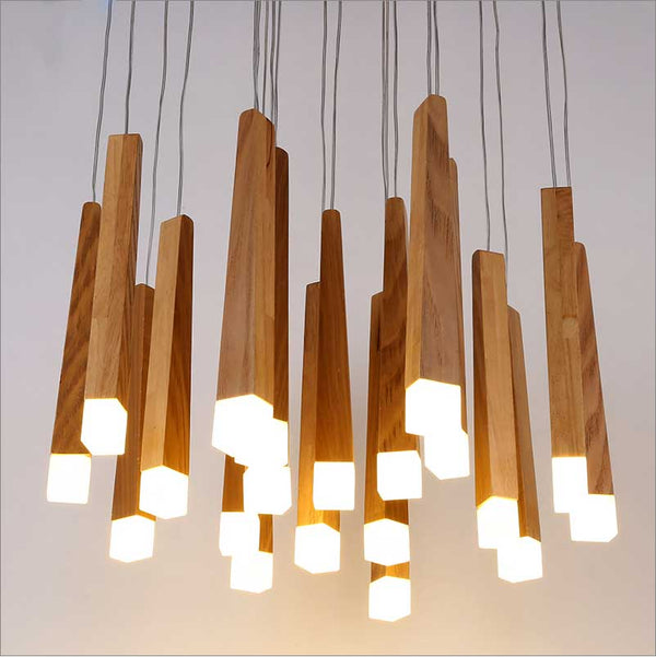 Suspension bois Nordic - Longue barre moderne