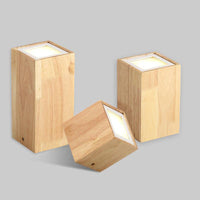 Plafonnier Cube Bois LED