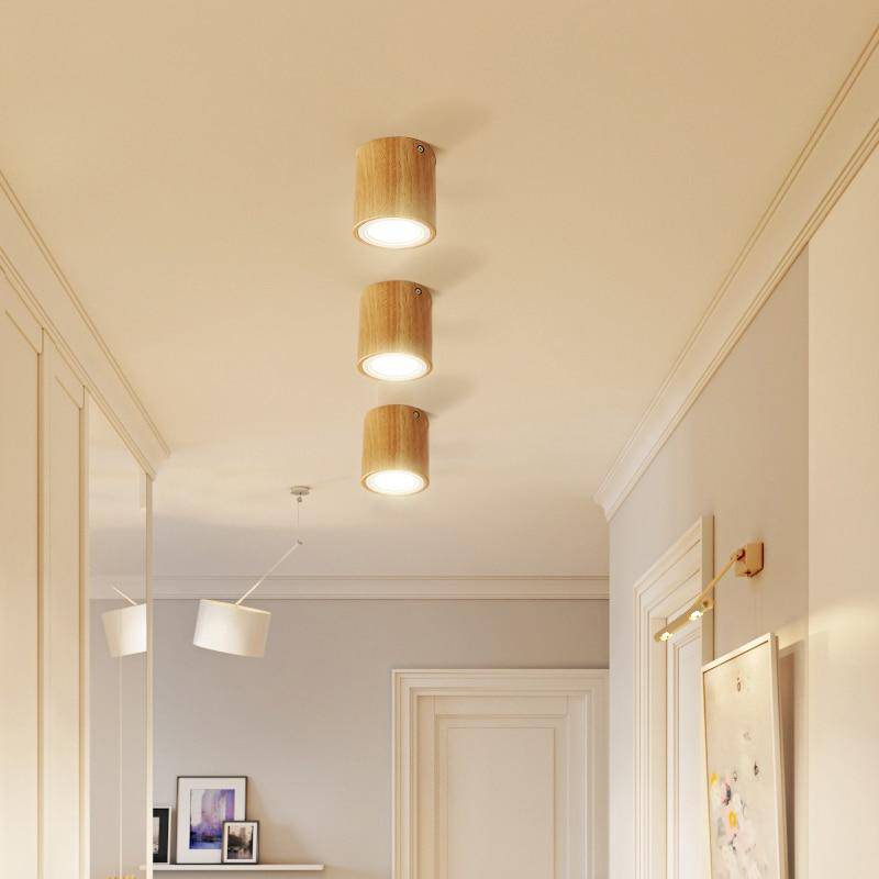 Plafonnier Cube Bois LED
