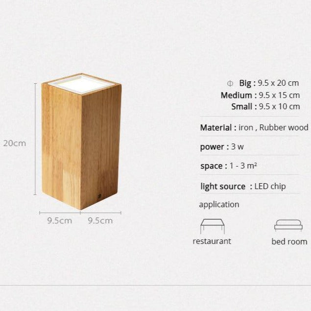 Plafonnier Cube Bois LED