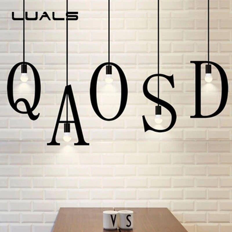 Suspension LED Créative en Lettres Métalliques