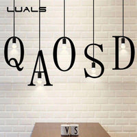 Suspension LED Créative en Lettres Métalliques