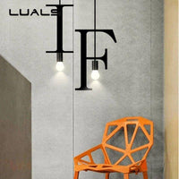 Suspension LED Créative en Lettres Métalliques