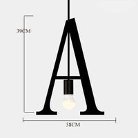 Suspension LED Créative en Lettres Métalliques