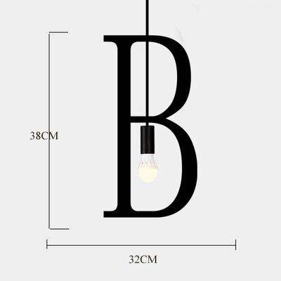 Suspension LED Créative en Lettres Métalliques