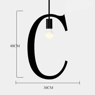 Suspension LED Créative en Lettres Métalliques