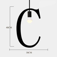 Suspension LED Créative en Lettres Métalliques
