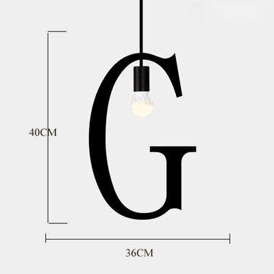 Suspension LED Créative en Lettres Métalliques