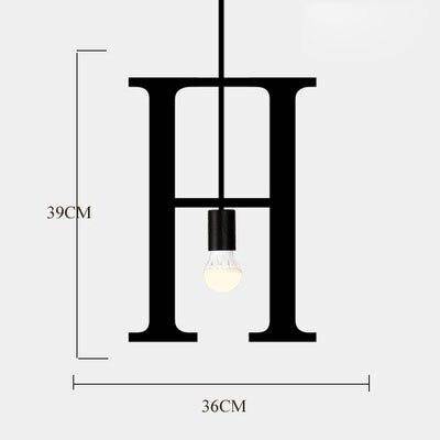 Suspension LED Créative en Lettres Métalliques