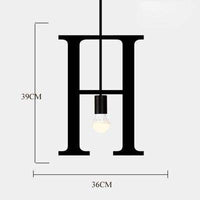 Suspension LED Créative en Lettres Métalliques