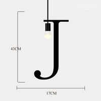 Suspension LED Créative en Lettres Métalliques