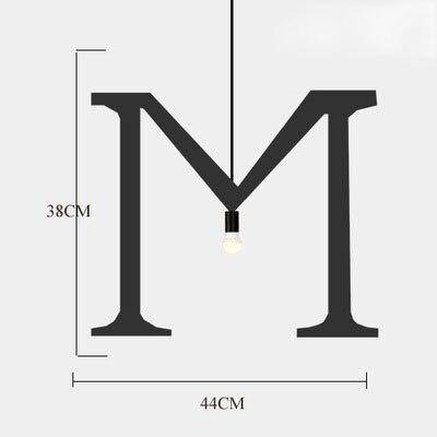 Suspension LED Créative en Lettres Métalliques