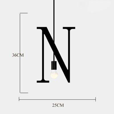 Suspension LED Créative en Lettres Métalliques