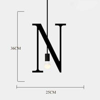 Suspension LED Créative en Lettres Métalliques
