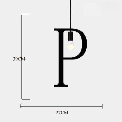 Suspension LED Créative en Lettres Métalliques