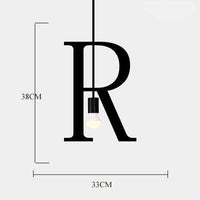 Suspension LED Créative en Lettres Métalliques