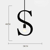 Suspension LED Créative en Lettres Métalliques