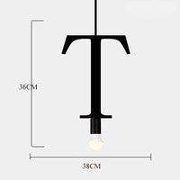 Suspension LED Créative en Lettres Métalliques