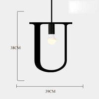 Suspension LED Créative en Lettres Métalliques