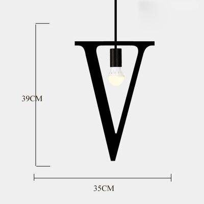 Suspension LED Créative en Lettres Métalliques