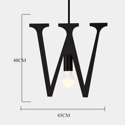 Suspension LED Créative en Lettres Métalliques