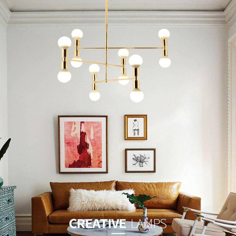 Lustre Doré Design en Métal
