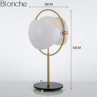 Lampe à poser LED de luxe avec boule en verre et métal doré