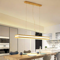 Suspension Loft en bois avec LED allongée
