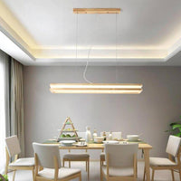 Suspension Loft en bois avec LED allongée