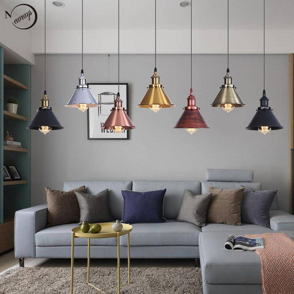 Suspension LED colorée pour un décor industriel