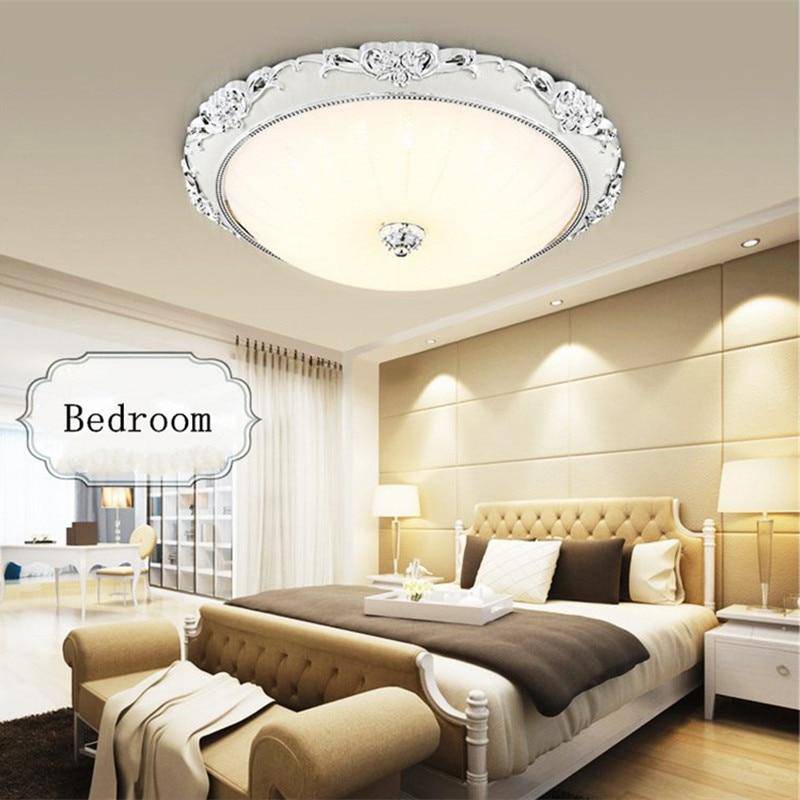 Plafonnier rond LED en acrylique doré