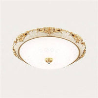Plafonnier rond LED en acrylique doré