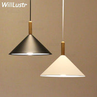Suspension Conique en Aluminium et Bois