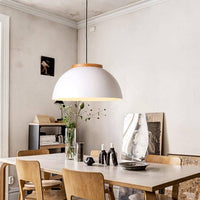 Suspension Globe Blanc & Bois