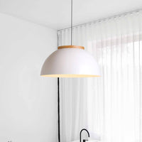 Suspension Globe Blanc & Bois