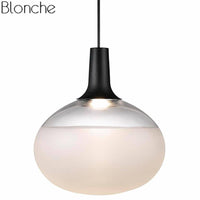 Suspension design ovale en verre LED Ovaluxe