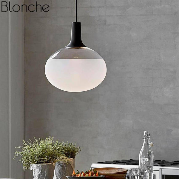 Suspension design ovale en verre LED Ovaluxe